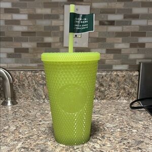 Starbucks Neon Green Textured Tumbler with Straw